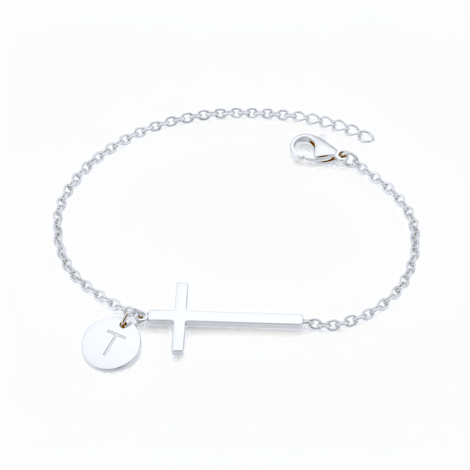 Cross Initial Bracelet