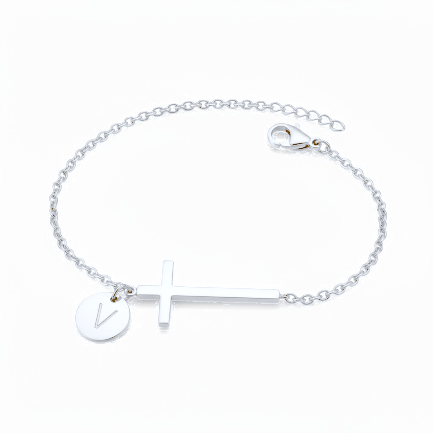 Cross Initial Bracelet