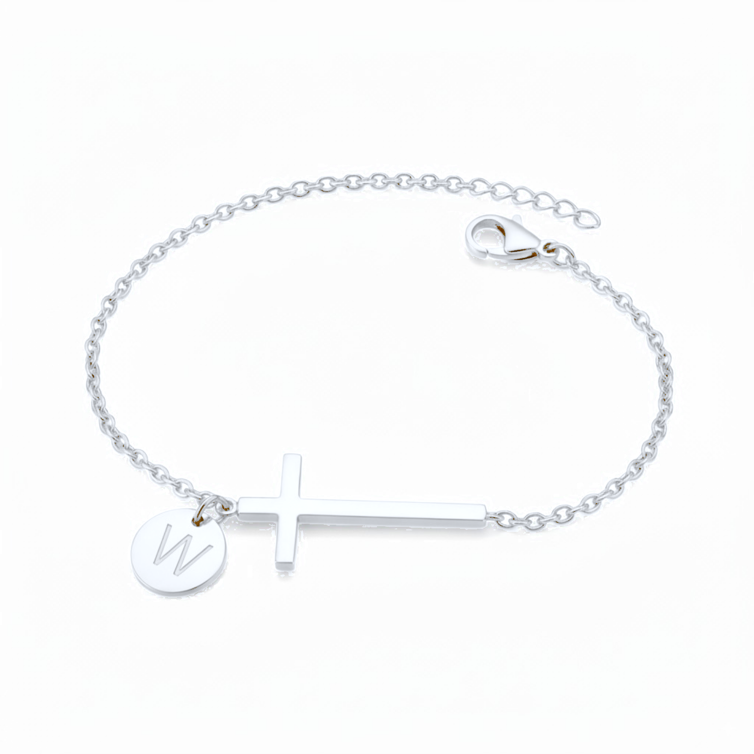 Cross Initial Bracelet