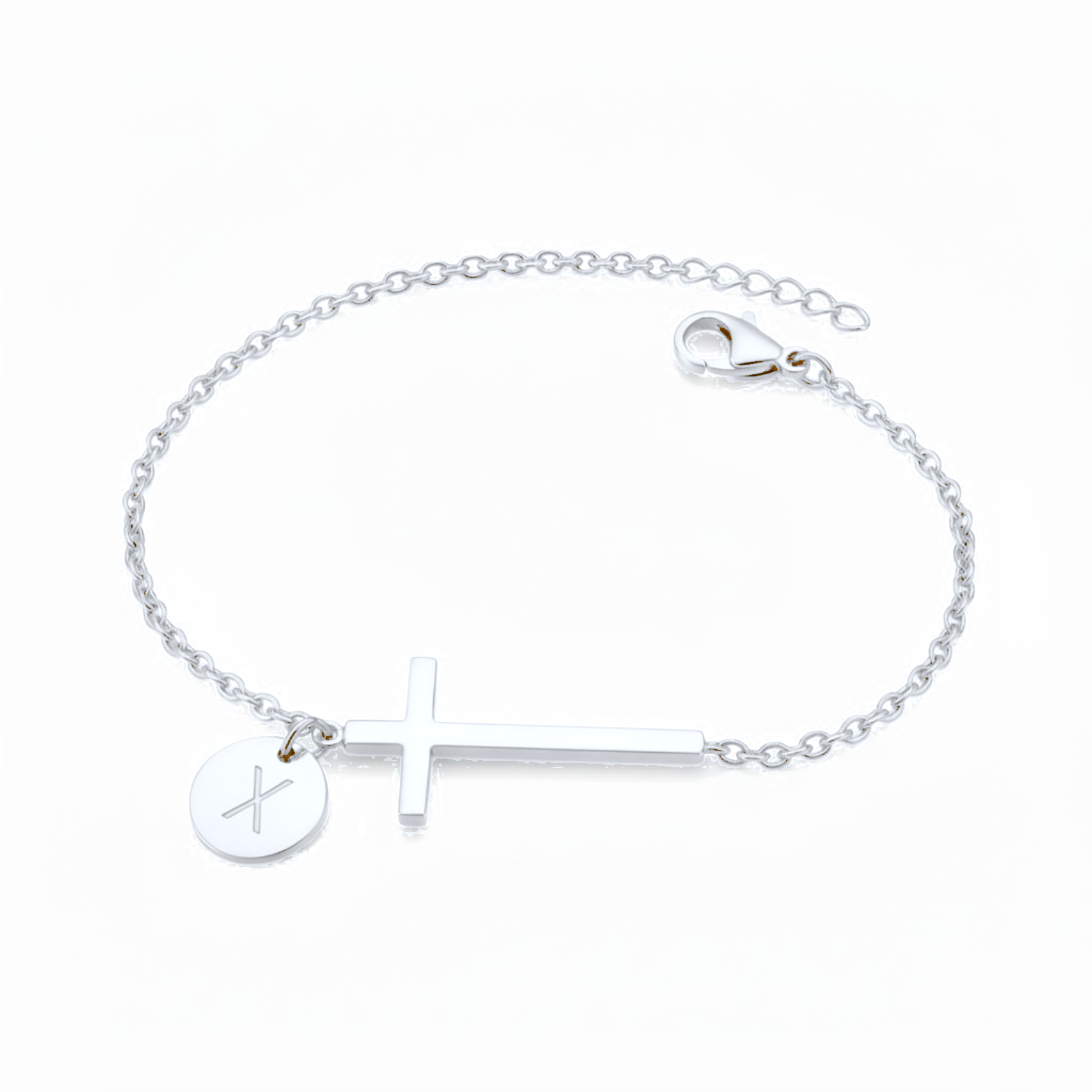 Cross Initial Bracelet
