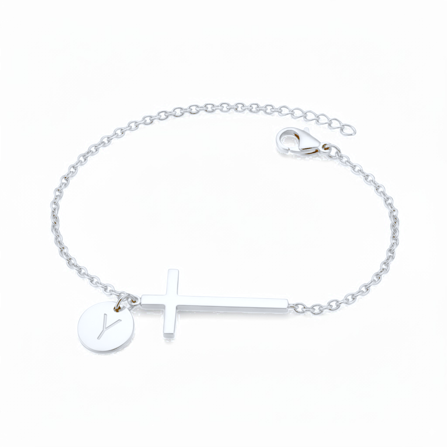 Cross Initial Bracelet