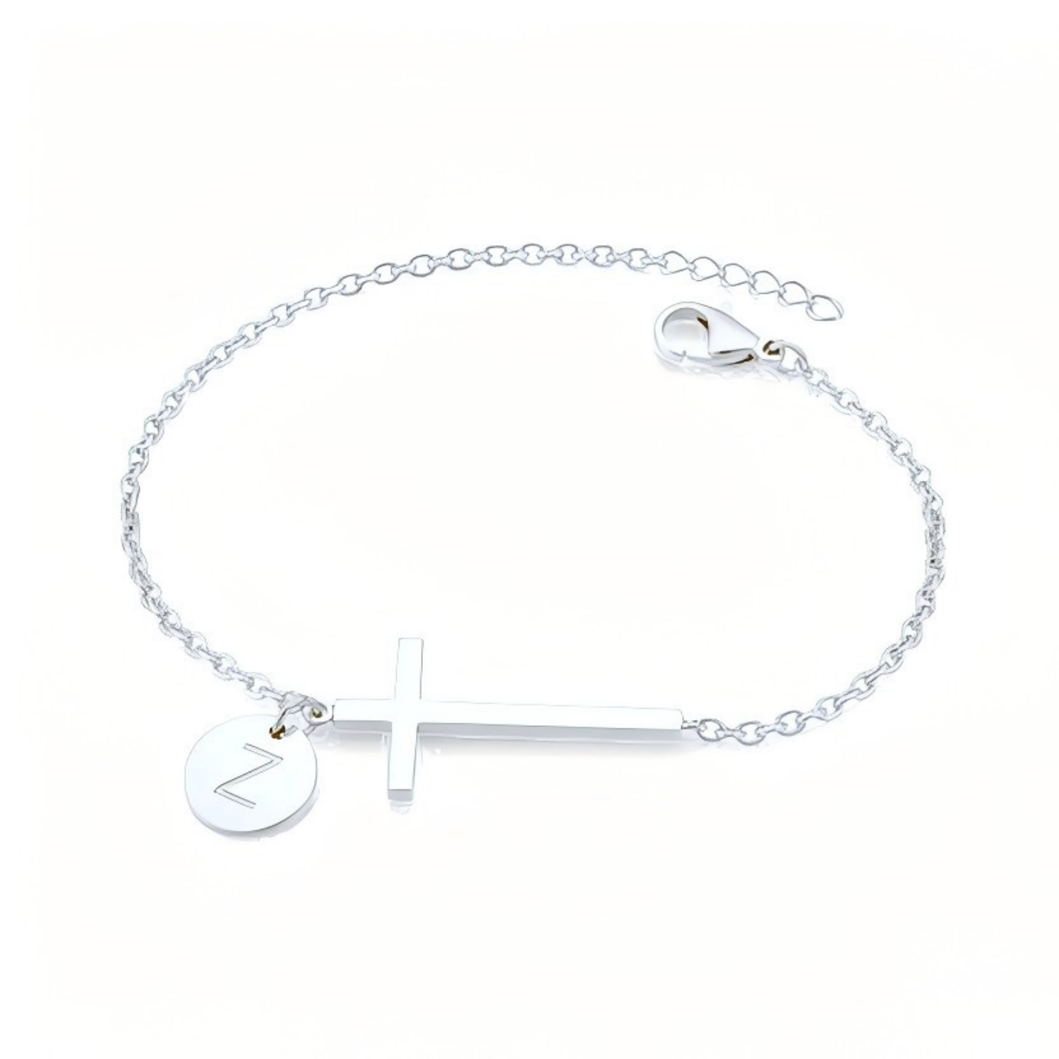 Cross Initial Bracelet