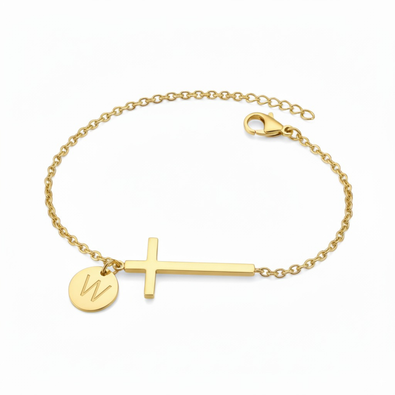 Cross Initial Bracelet