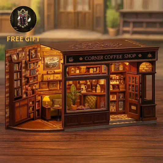 Corner Coffee Shop-DIY 3D Book Nook Model Kit