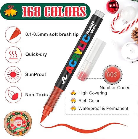 168 Color Waterproof Acrylic Paint Markers
